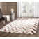 Tapis géométrique marron / ivoire en laine / coton touffeté à la main Vandangle