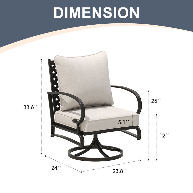 Chaise longue d'extérieur pivotante en métal Bular, Beige