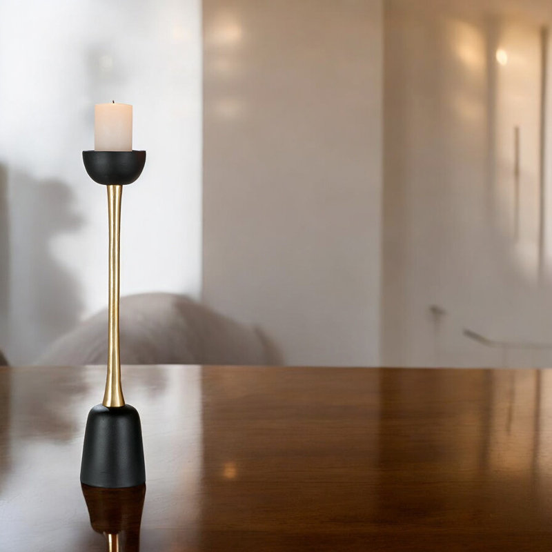 Aluminum Floor Candlestick, 53cm H x 10cm W x 11cm D
