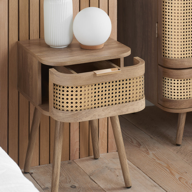 Amanni 1 Drawer Nightstand, Oak