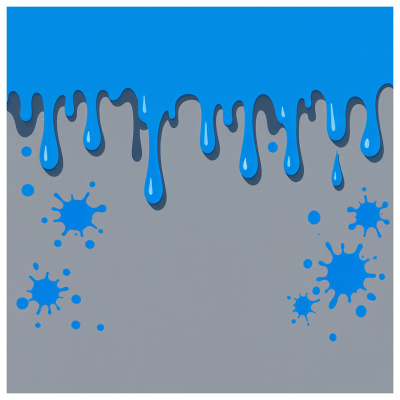 Rideaux de douche Blue Paint, 70in W x 72in H
