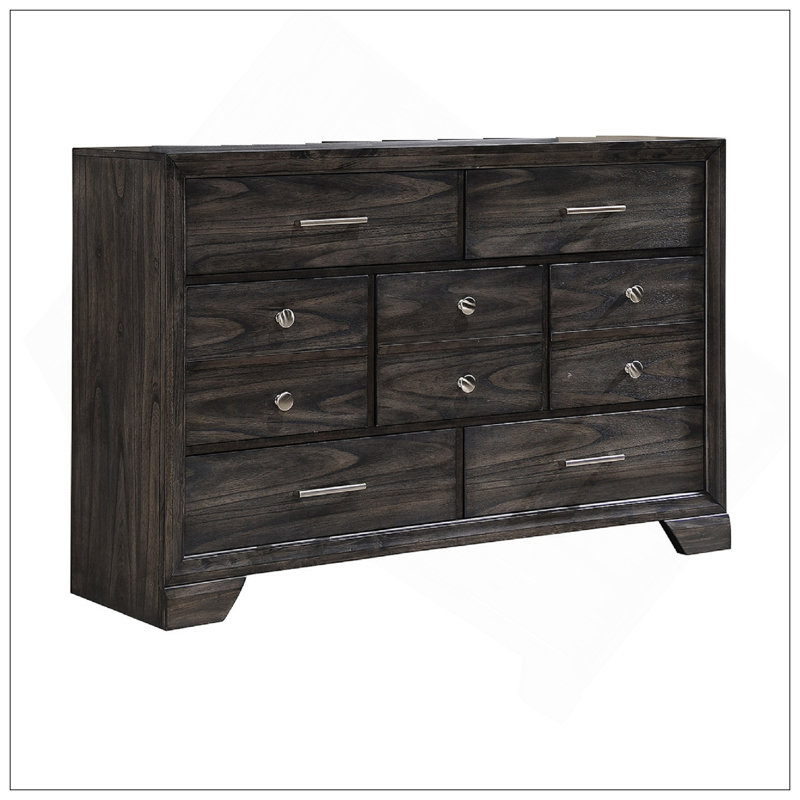 Commode en bois gris avec tiroirs de rangement 1pc