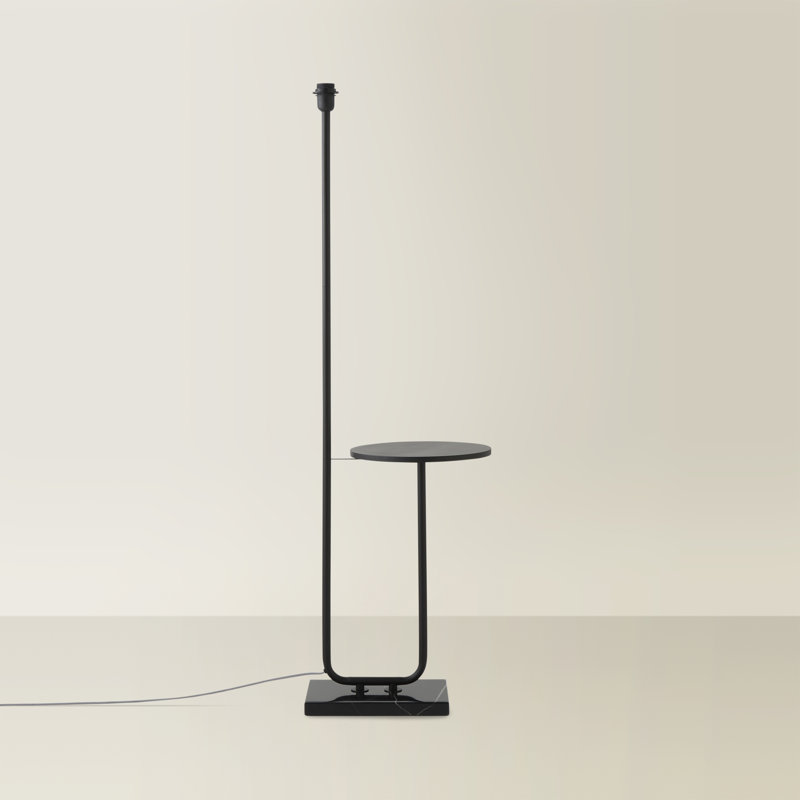 Bashar 131Cm Tray Table Floor Lamp (base only), Black