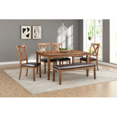 Aeden Solid Wood Solid Wood Top Four Leg Dining Set