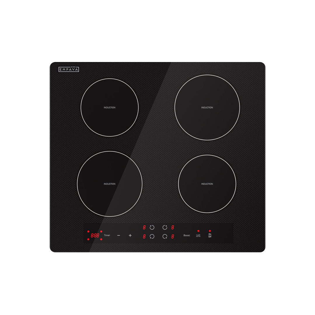 24" Electric Cooktop, Induction Cooktop , 4 Burners, Black Empava