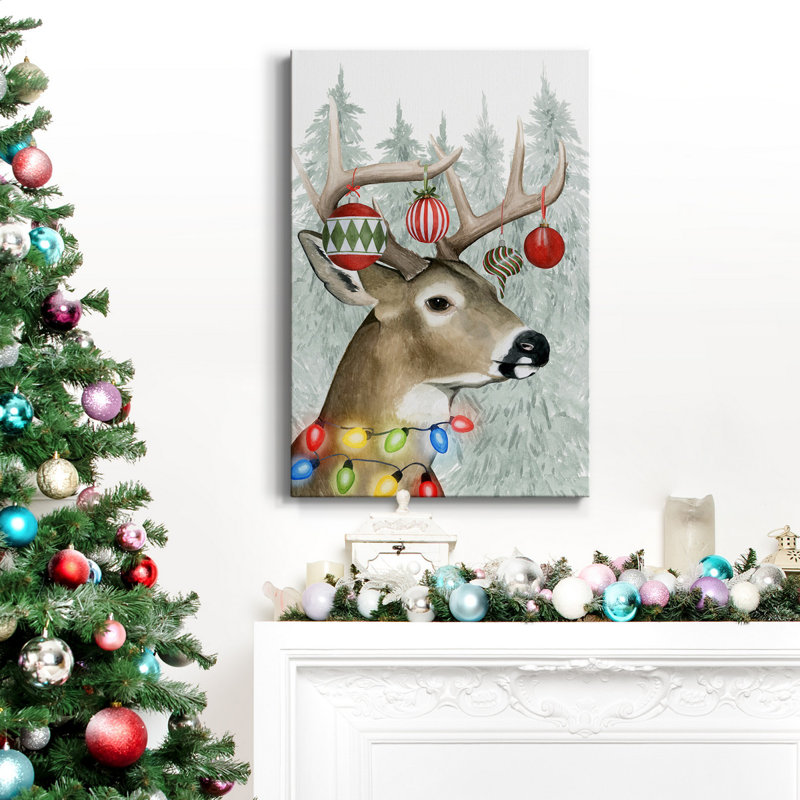 Toile tendue avec châssis de la collection B de la collection Festive Forest, H 32 po x l 24 po x P 1 po