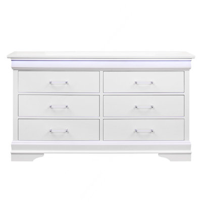 Commode 6 tiroirs avec éclairage décoratif DEL