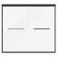 Porte de baignoire coulissante en aluminium noir mat 60 po à l 56 po x H 54 po avec verre trempé 1/4 po
