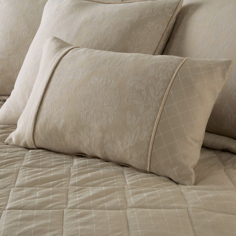 Thuan Damask Rectangular Lumbar Cushion Cover, Soft Gold