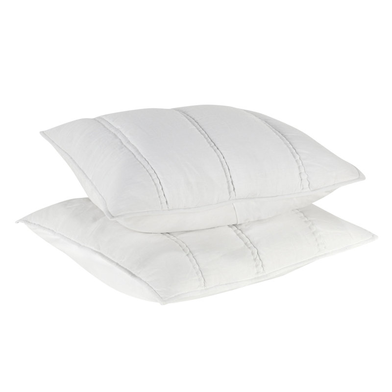 Rowen Sustainable Fabric Beige Standard Sham, Euro, White