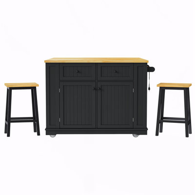 Kitchen Island With 2 Bar Stools