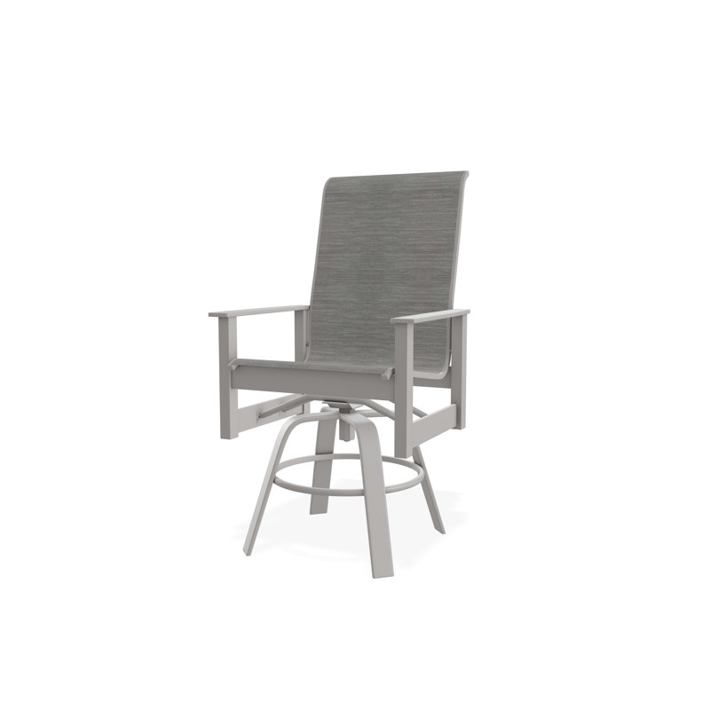 Fauteuil pivotant en polyester de qualité marine Leeward Sling, Gris chaleureux, Brooks