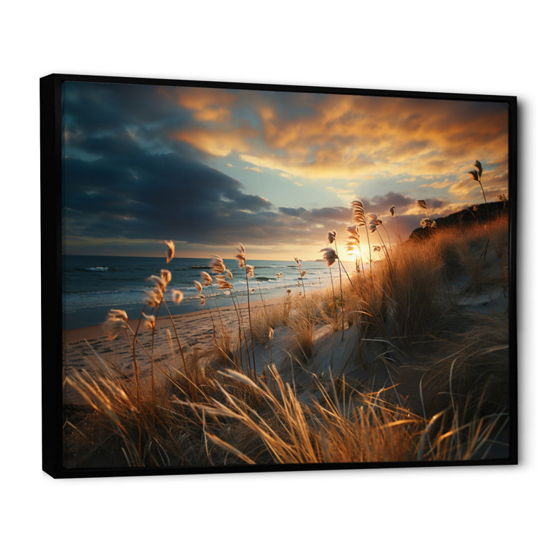 Golden Sands A Envoûtant VII sur toile, H 24 po x l 32 po, Cadre flottant noir