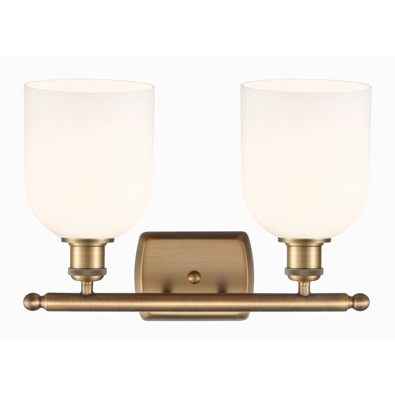 Allysson 2 - Light Dimmable Vanity Light, Glossy White, Brushed Brass