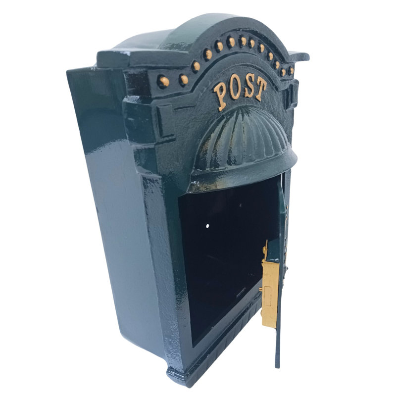 Kemah Metal Wall Mounted Post Box, Green