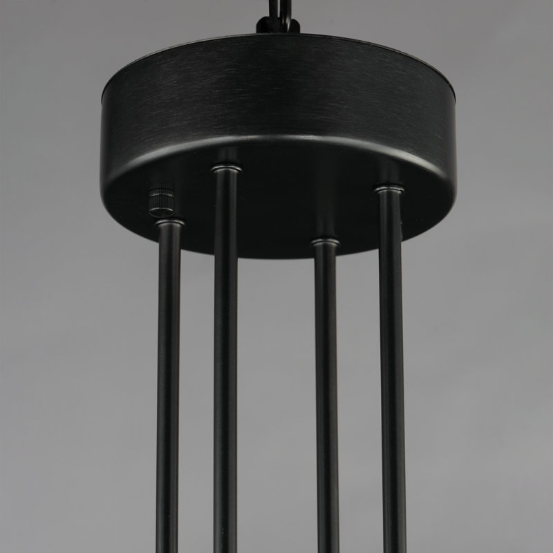 Lustre en roue de chariot à 9 lumières DEL Ovation, Noir