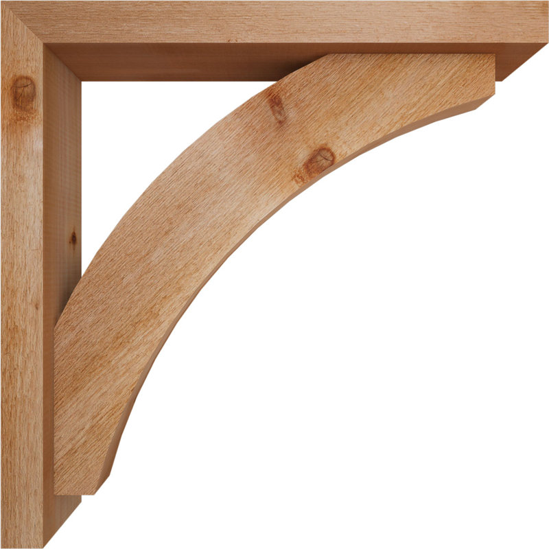Thorton Block Bracket with Offset Brace, 26 x 26, 4"W Western Red Cedar (Rough Sawn)
