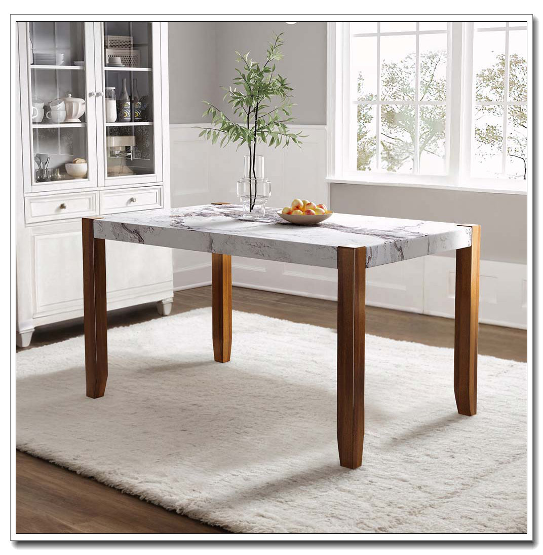 George Oliver Rectangular Faux Marble Dining Table | Wayfair