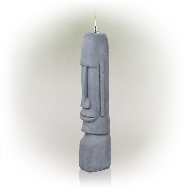 Clarkesville Moai Head Oil Torch Lamp Statue
