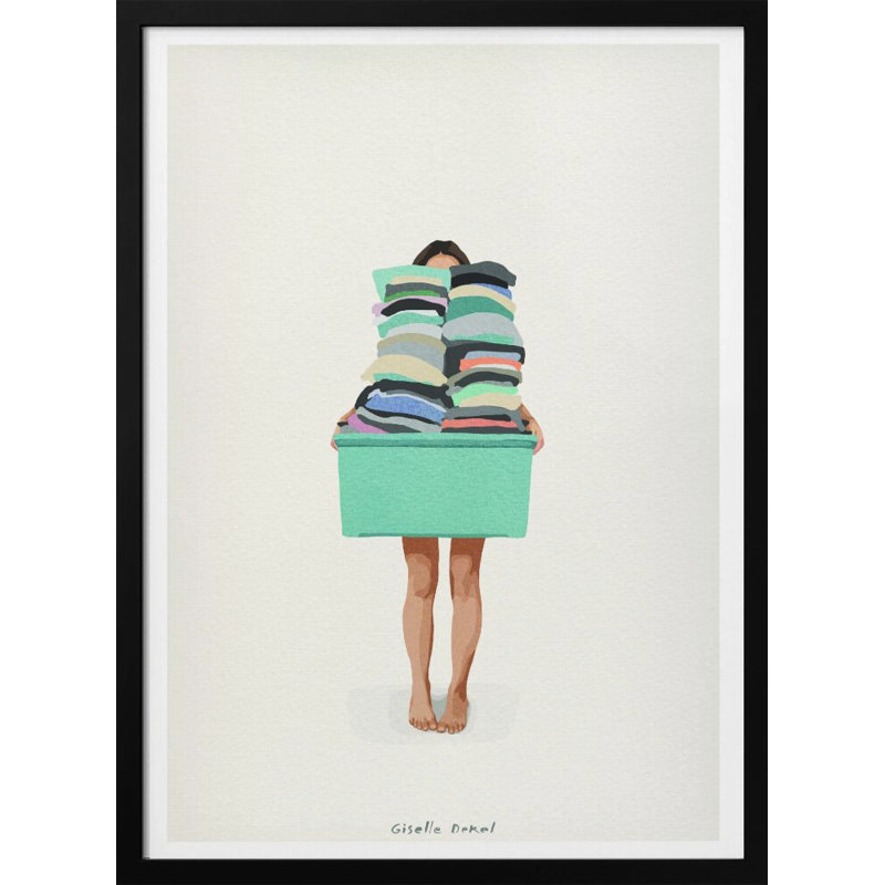 Pop Art & Retro "Laundry Basket" Framed Print Wall Art, 40" H x 30" W