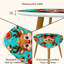Ensemble de 2 tables basses gigognes triangulaires modernes, motif Rudolph et renne au nez rouge, style années 50, empilables, idéales pour le salon, la chambre ou un appartement.-1382681006-1382680999
