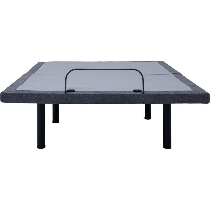 Base de lit double entièrement réglable, pieds 3-en-1 avec options de hauteur, outils plats et gris zéro gravité, télécommande rétroéclairée Soft Touch