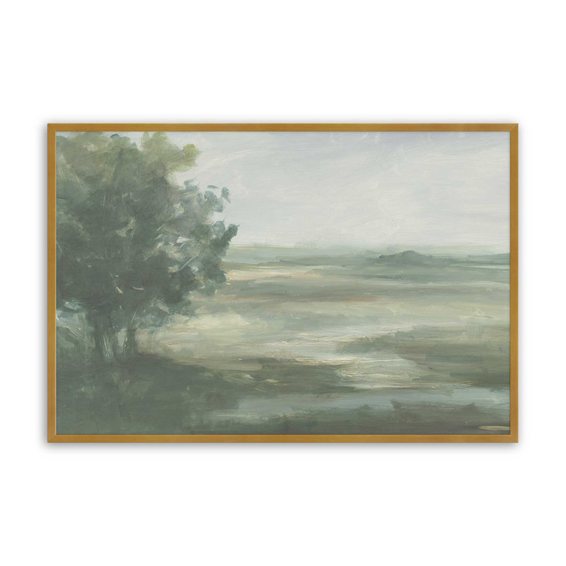 «Serene Valley Vista I» par Ethan Harper, reproduction d'art, H 30 po x l 40 po, Open Corner Framed Print without Mat Paper