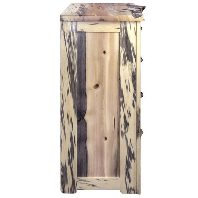Commode 4 tiroirs Big Edge, Laque naturelle transparente