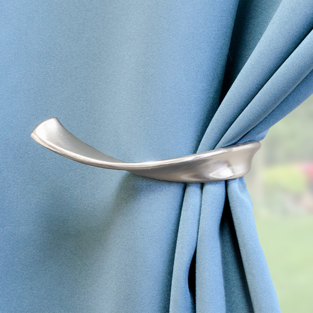 Presley Curtain Holdback, Plated Brushed Nickel