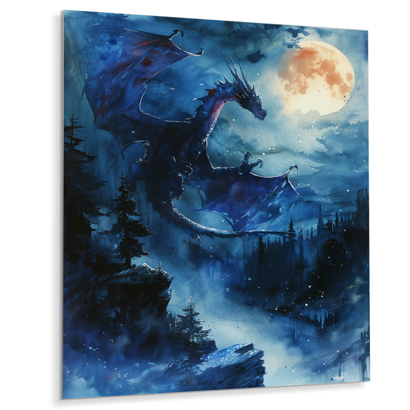 Topeka - Dragons, art mural, Métal métal, 40" H x 30" W