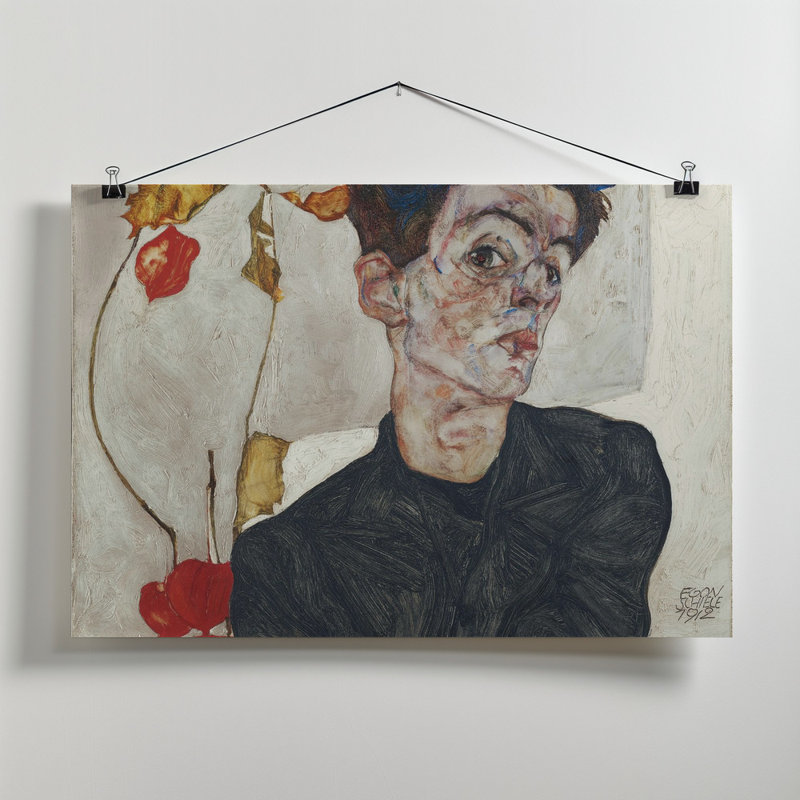 Egon Schiele's Self Portrait With Physalis 1912