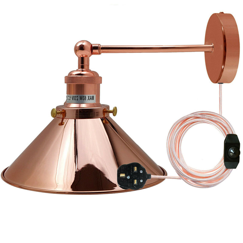 Caribe Plug-in Armed Sconce, Rose