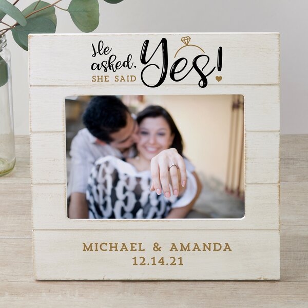 Mr and Mrs Glass Vertical 4 X 6 Photo frame