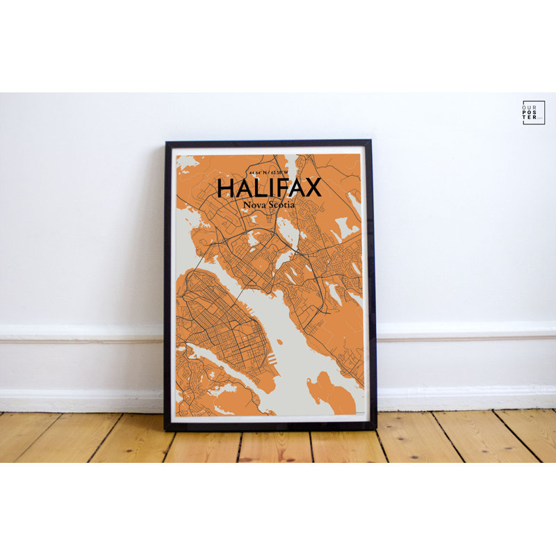 " Halifax City Map ", 17" H x 11" W