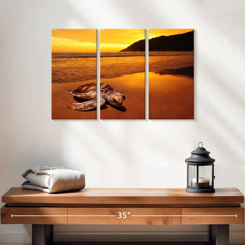 Brampt Turtle On Sunset Beach, 48" H x 74" W