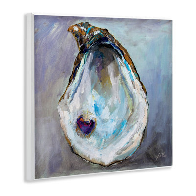 " Oyster Shell With Pearl " by Jeanette Vertentes Painting Print