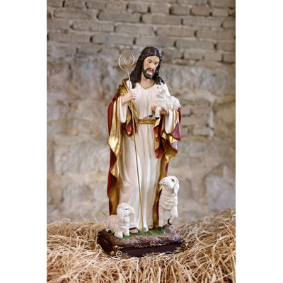 Figurine décorative Good Shepherd intérieur / extérieur