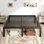 Base de lit simple, base de lit plateforme en métal, sommier avec rangement sous le lit, support de lattes en acier robuste de 3000 lb, silencieux, aucun sommier requis, assemblage facile
