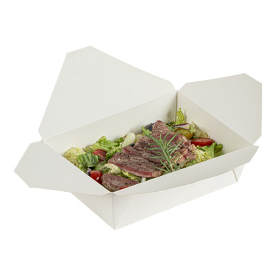 Restaurantware Paper Take Out Box 50 Count 8.5 x 6.2 x 2.6 Inches 71 oz Leakproof Kraft Food Container with Secure Lid, Grease-Resistant Rectangular Design for Large Capacity Food Storage