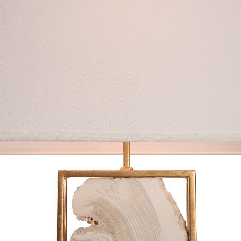 White Stone Table Lamp