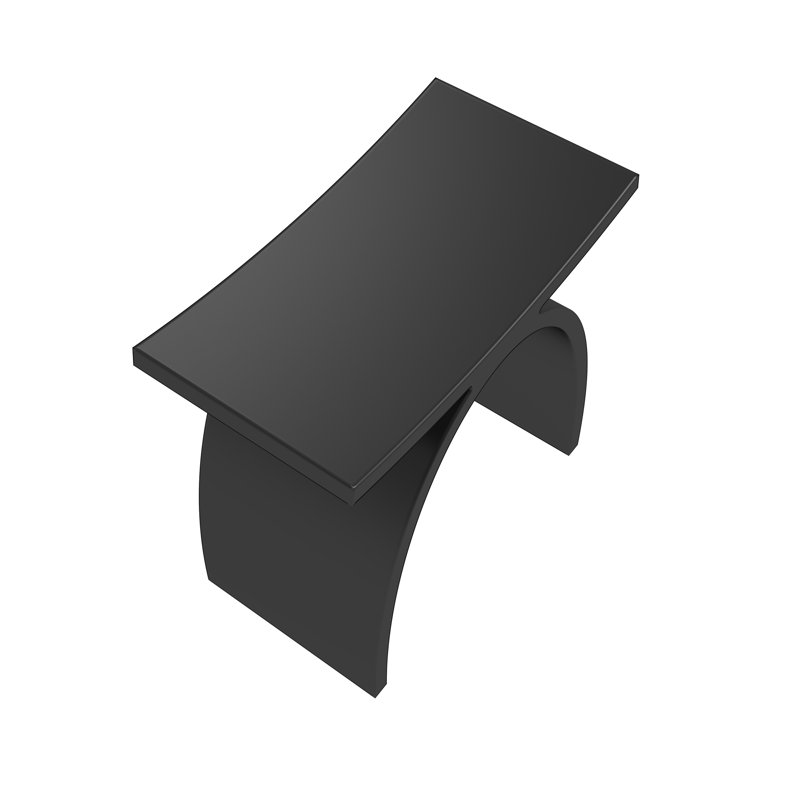 Freestanding Seat Solid Surface Shower Stool, Matte Black
