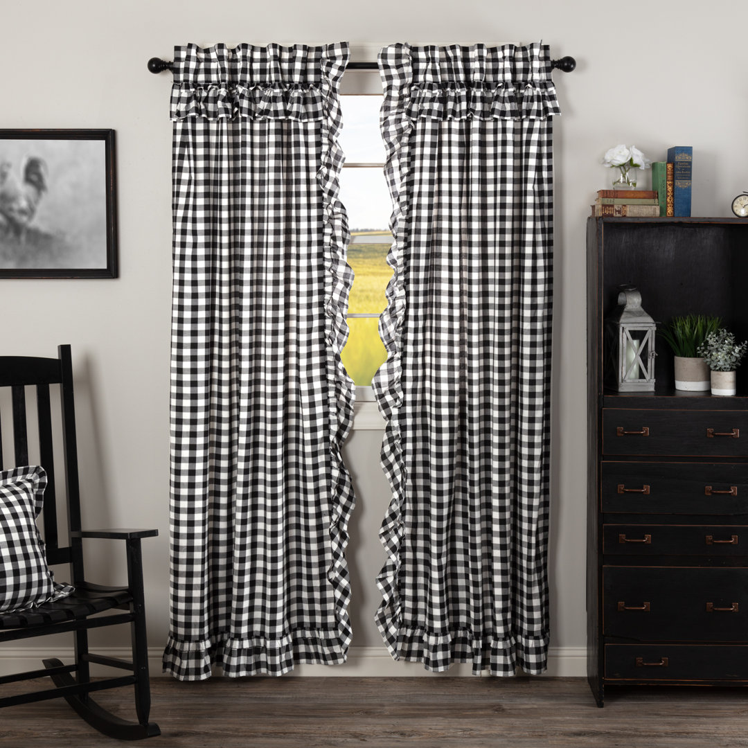 Annie Buffalo Check 100% Cotton Checkered Room Darkening Rod Pocket Curtain Panels (Set of 2) VHC Brands Curtain 