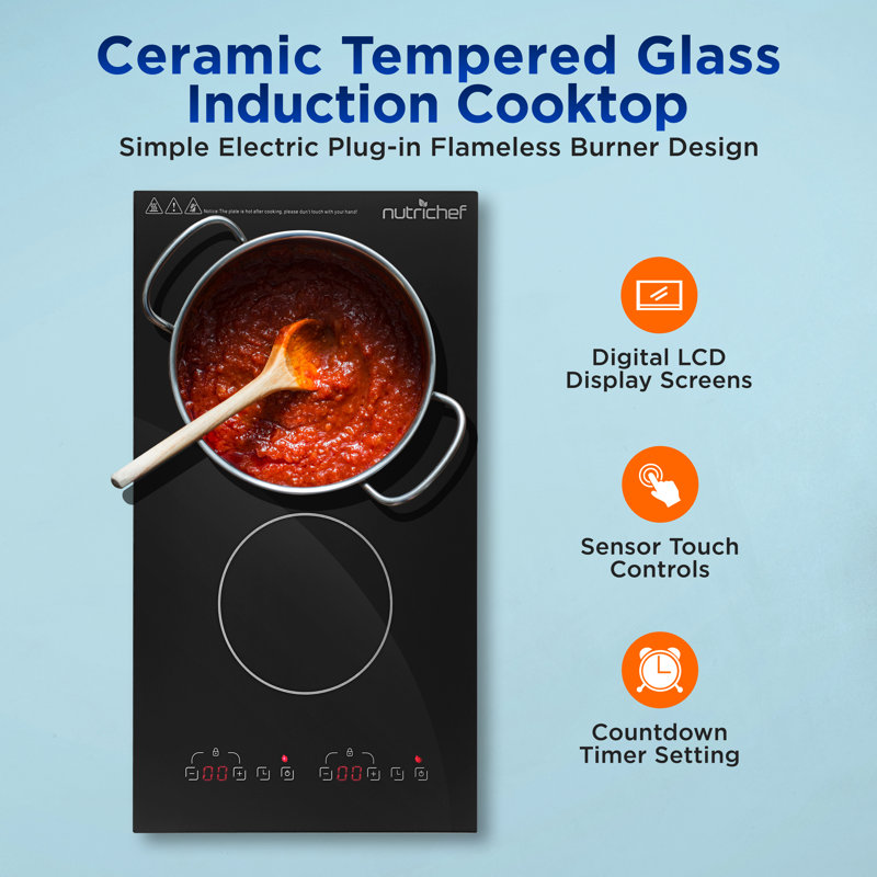 NutriChef Kitchen Dual Induction Cooktop - Thumbnail 5