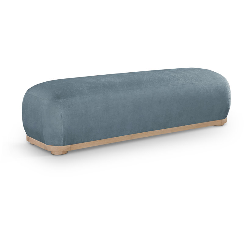 Banc en tissu Calum Chenille, Tissu chenille bleu clair, Natural