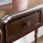 Bureau rectangulaire à 3 tiroirs en bois massif brun noisette-75622290
