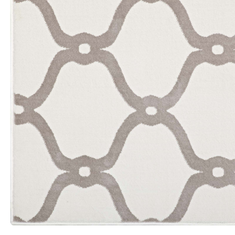 Tapis à motif de treillis transitionnel à ceinture Chainara par Modway, 5 pi x 8 pi