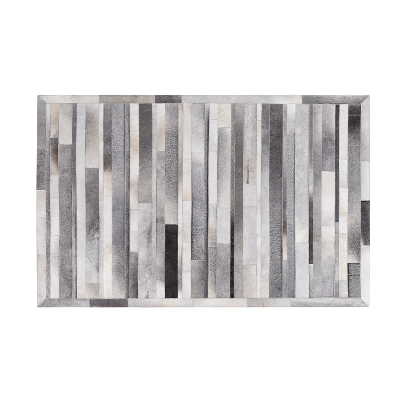 Jon Striped Hand Woven Area Rug, Rectangle: 140 x 200cm