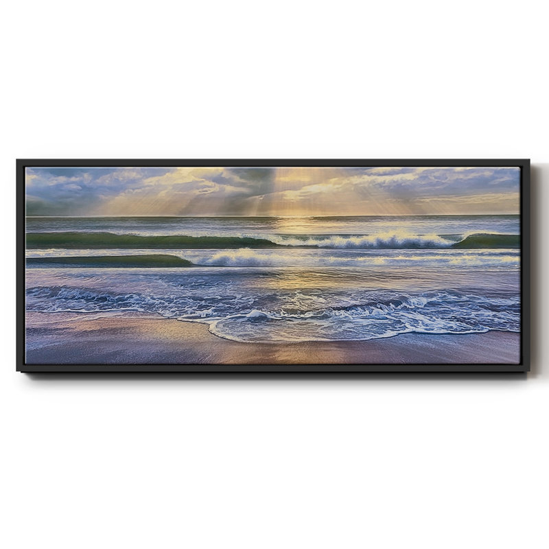 Breaking Through - reproduction de cadre flottant sur toile, H 24 po x l 60 po x P 1,5 po, Noir