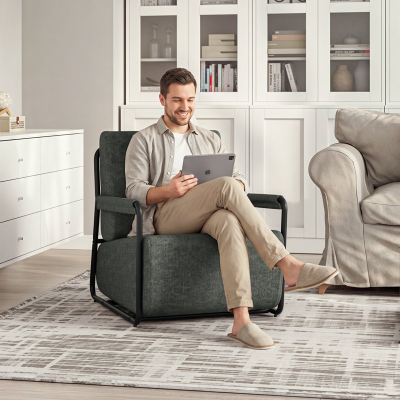Upholstered Flannel Armchair
