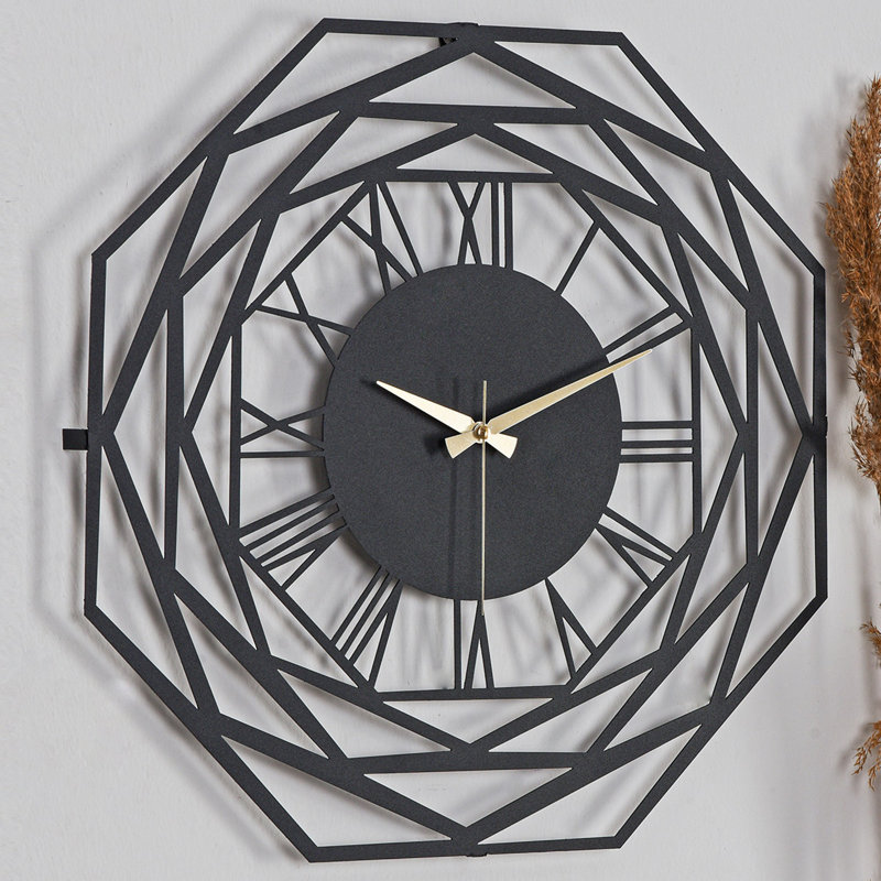 Amarmula Metal Wall Clock, Black